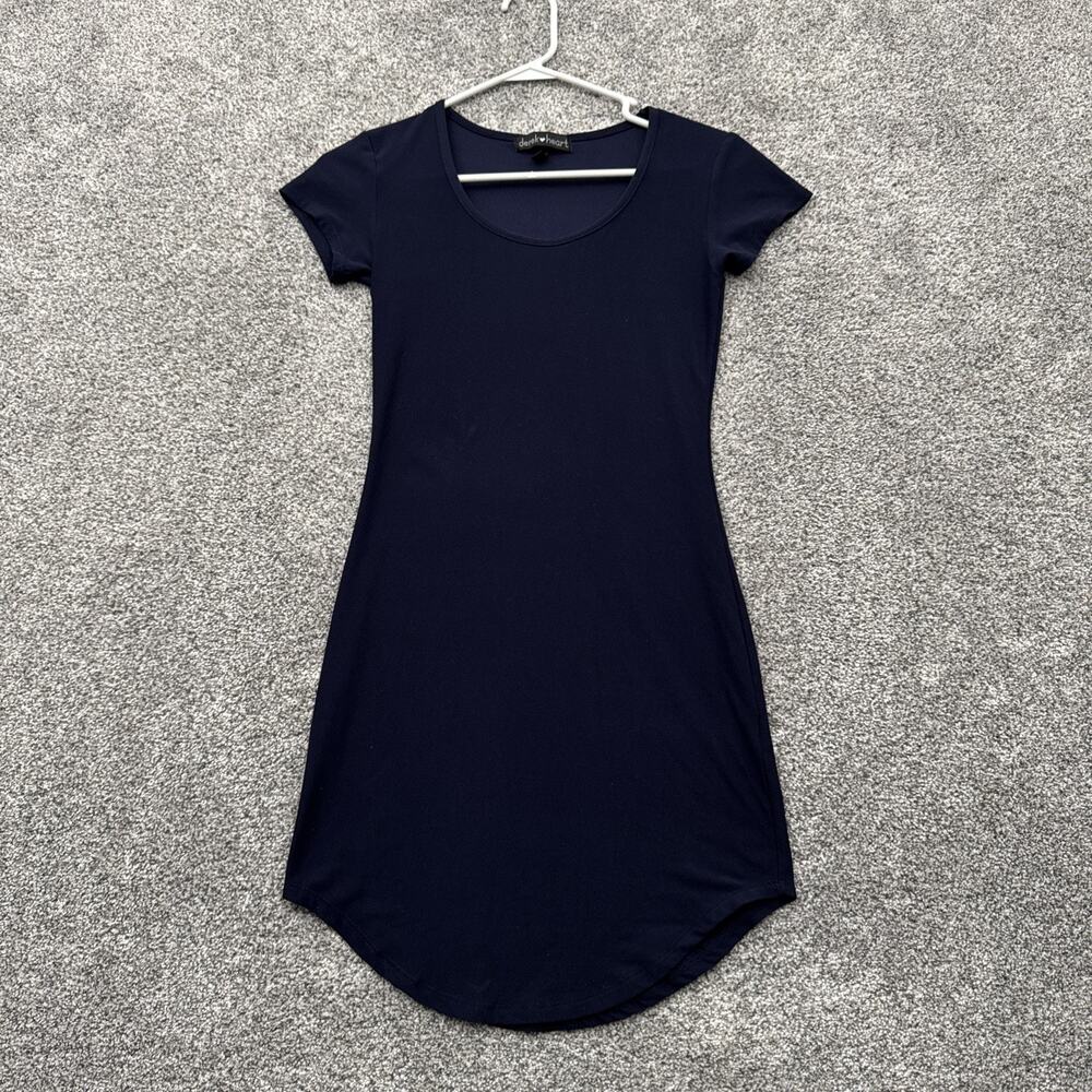 Derek Heart Mini Dress Size Small Minimalistā Asymmetric Streetwear Y2K Inspired